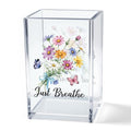 Just Breathe Acrylic Cosmetic Pencil Pen Holder Cup, Hope Inspirational Makeup Brush Organizer Holder, Women Faith Gifts, Encouragement Gifts for Women Mom Daughter Sister Friend Yoga Teacher - style: Breathe