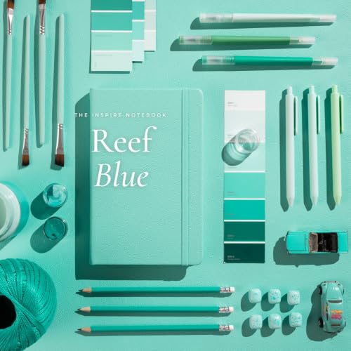 Leather Notebook, Writing Journal, Reef Blue - color: Reef Blue, size: Large