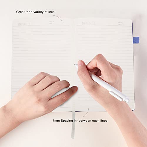 Lined Journal Notebooks with Pen Loop, Hardcover Notebook Journal for Work, 100Gsm Premium Thick Paper with Inner Pocket, Medium 5.7"x8.4", （Purple, Ruled） - color: Purple, size: 1 Pack