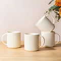 theterra Ceramic Coffee Mugs Set of 4, 14.2 oz Coffee Cups with Handle - color: Beige, size: 14 OZ (Set of 4)