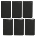 QiCheng 6pcs Pocket Notebook Mini Notepad Small Spiral Notebooks 3X5Inch - size: 6-black