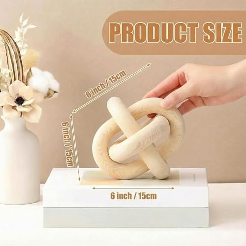 Yalikop 3 Link Wood Knot Decor Rustic Table Shelf Accents, Natural - color: Natural