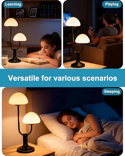 Lightdot Mushroom Table Lamp for Bedroom Dimmable Cute Black Desk Lamp - color: 09-Black-Mushroom-2U