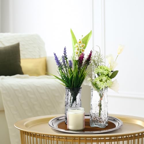Lemonroad 2 Set Round Silver Mirror Serving Tray 12.6 Inch - size: 12.6 Inch