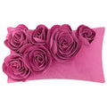 JWH 3D Flower Throw Pillow Cover, Hot Pink, 12x20 Inch - color: Hot Pink