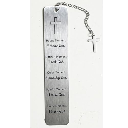 Christian Bookmark Gifts for Women Girls Boys, Inspirational Religious Book Mark Markers Faith (Happy Moment I Praise God) - style: Happy moment