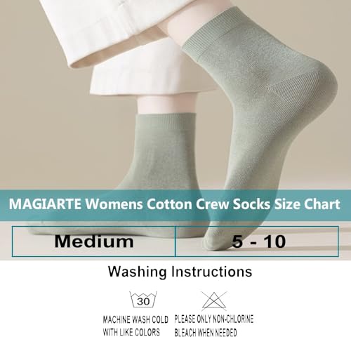 MAGIARTE Womens Mini Crew Cotton Socks,6 Pairs - color: Color#11