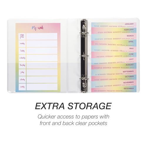 Samsill Durable 1 Inch Mini 3 Ring Binder, Round Ring Binder, Holds 5.5 x 8.5 Inch Documents, Customizable Cover, 1" View, Single, White - color: White, size: 1" View, style: Single