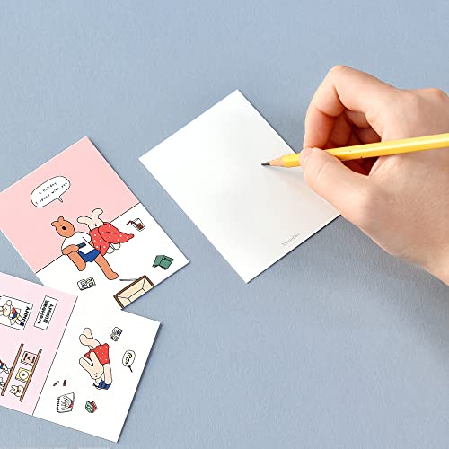 Monolike Day-by-day Card, Happy and Lucky - Mix 36 Mini Single cards, 36 envelopes, 36 stickers Package - color: Happy and Lucky