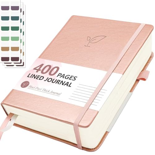 Hoci Poci 400 Pages Lined Journal Notebook, 5.8" x 8.4", Rose Gold - color: Rose Gold, size: Lined-400 Pages (5.7"×8.3")