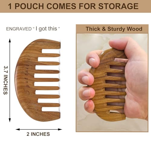 Wooden Comb, Wide Tooth Comb for Scalp Massage & Distribute Oils - style: I got this