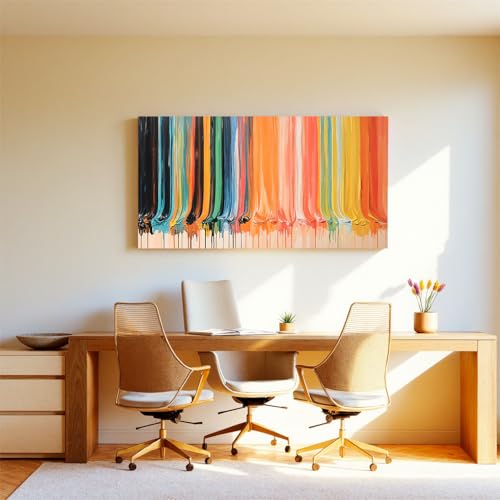 Modern Abstract Colorful Canvas Art Wall For Living Room Prints 20"×40" - color: LAI-12G, size: 40"L x 20"W