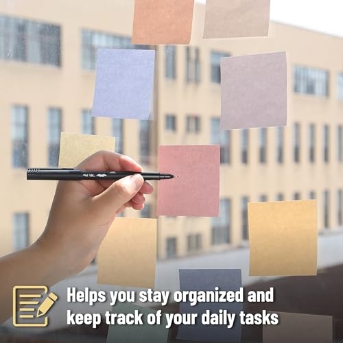 Mr. Pen- Sticky Notes, 3"x3", 12 Pads, 600 Sheets, Soft Vintage Colors - color: Soft Vintage
