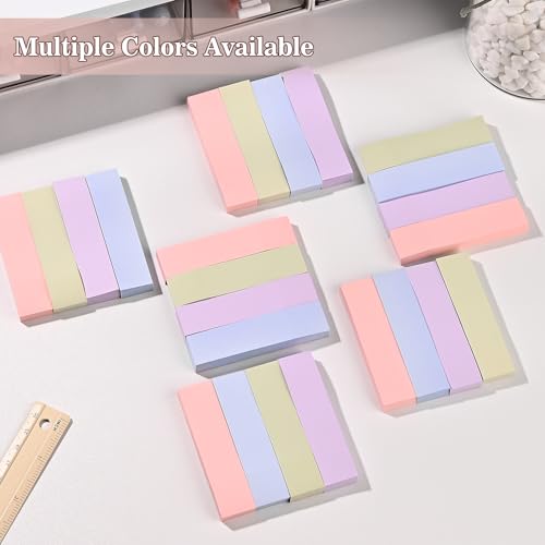 BAYTORY 6 Pads Pastel Index Tabs, 4 Colors Small Sticky Notes (3x0.7 in) - size: 3x0.7 Inch