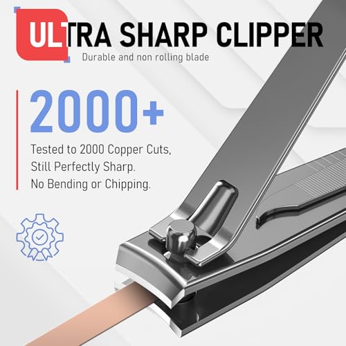 firiKer Nail Clippers with Nail File,Fingernail Clipper,Toe Nail Clippers - color: Gray