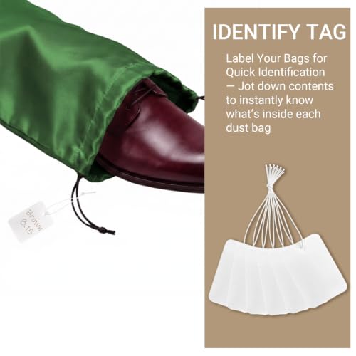 Q&J Fabric Co. 6 Pack Satin Dust Bag 17.7x7.9 inch Bright Green 100% Polyester Silk Bag Purse Dust Bag Shoe Bags for Closet Purse Protector Bag Dust Covers for Purses - color: Bright Green, size: 17.7"x7.9"