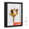 11x14 Shadow Box Picture Frame with Real Glass Panel and Linen Back - color: Black + Thickened Panel + Foam Packaging, size: 11x14