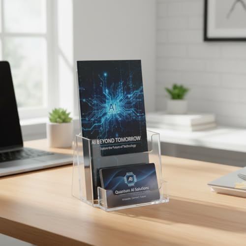 Azar Displays, 252922, Counter Brochure Holder for Trifold Flyers, Business Card or Gift Card Attachment, Advertisment Retail Display Stand, Countertop Literature Organizer, Acrylic, Clear, 10-Pack - size: 10-Pack, style: Business Card Pocket