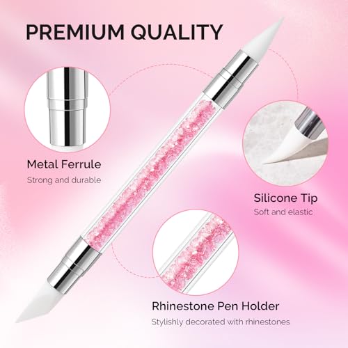 MelodySusie 5 Pcs Nail Art Sculpture Pen Acrylic Dual Tipped Brushes for Resin Nail Art Tools for Design Nail Foil Carving Drawing Effect Shaping Drawing Nail Tools for Home Salon (Pack of 2) - color: Royal Blue, Pink, Sky Blue, Green, Black, size: 5 (Pac