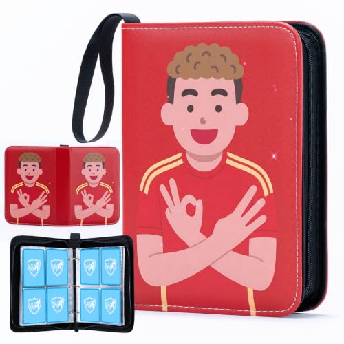 400 Pockets Soccer Card Binder, Portable Waterproof PU Storage Album,S833 - color: Soccer05-400