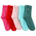 Geyoga 5 Pairs Fuzzy Bow Socks for Women Fluffy Slipper Gift - color: Bright Color