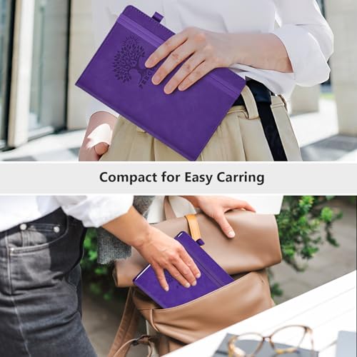 Blank Journal Notebook 5.9"×8.5", Leather Sketchbook,160 Pages Sketch book - color: Purple, size: Blank Page
