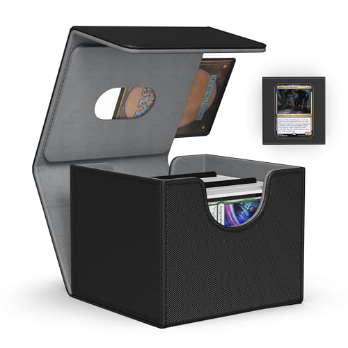 ZLCA MTG Commander Deck Box Holds 110+ Double Sleeved Cards - color: A1-Black, size: A-Horizontal-Commander