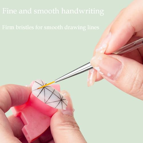 9pcs Nail Art Brushes Set – Dual-Ended Dotting Pens & Detail Liner Brushes for DIY Nail Designs, Striping, Painting & Drawing, Professional Manicure Tools for Women & Beginners