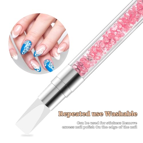Sliverdew 10 Pcs Nail Art Sculpture Pen Dual Tipped Silicone Nail Tools Nail Art Acrylic Pen Silicone Brushes for Resin Nail Art Tools for Design Nail Foil Carving Drawing Effect Shaping Drawing - color: 10 pcs style B