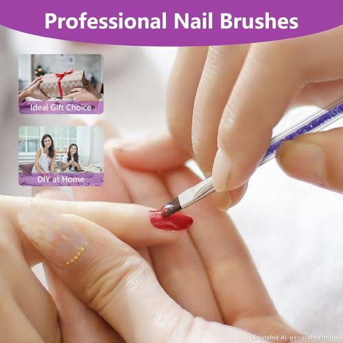Artdone 9PC Nail Art Brushes Set double-ended, Liner Brush, Dotting Pen, Gel Polish Painting Tools For Nail Art Design - color: 9 PCS