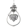 Inspired Silver - Indianapolis - Silver Christmas Ornament - Pave Heart Charm Christmas Tree Ornament with Cubic Zirconia - Snowman Hanging Decoration - style: Indianapolis