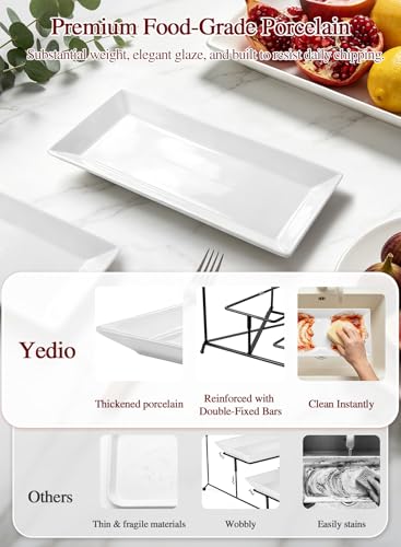3 Tier Serving Tray, 12 Inch Dessert Display Stand, Black Stand - color: Black, size: 12 Inch