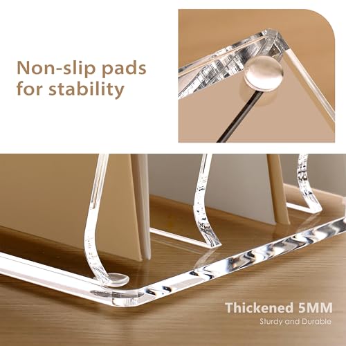 SANRUI Clear Acrylic Mail Sorter Desk Bill Organizer Holder, 5 Compartments - size: 5 Compartments Tilted Enlarge