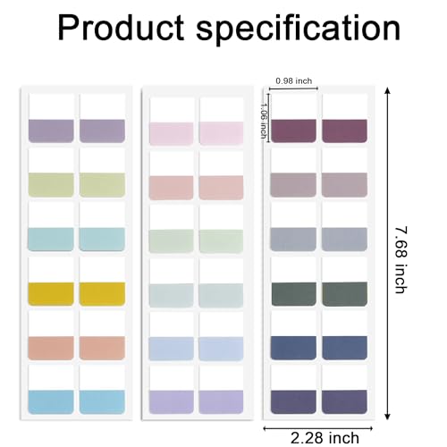 Potanro 360Pcs Sticky Book Tabs,Colorful Book Index Tabs for Notebook - style: Sticky note D
