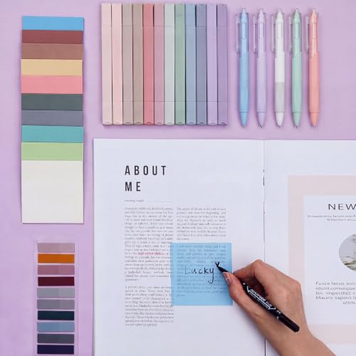 Jutom 38 Pcs Book Annotation Kit for Bible Study, Earth Tones, Square - color: Earth Tones