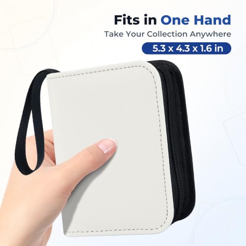 Mini Trading Card Binder Album, 1 Pocket Card Binder with 20 Double-Sided Pages 40 Pockets, Side Loading Small Card Binder for Trading Cards, Single Card Holder Book for Collectors and Kids - color: White, size: 1-Pocket
