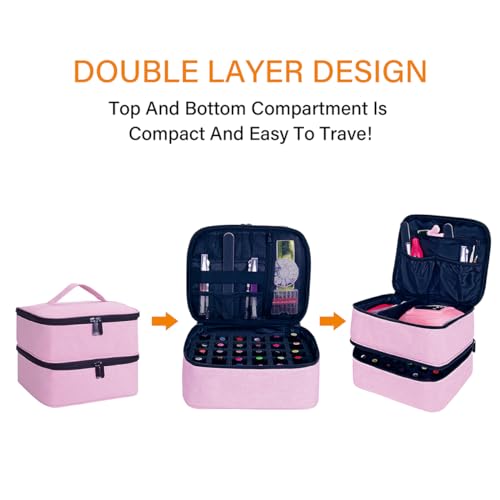 Nail Polish Organizer Holds 30 Bottles (15 ml/0.5 floz),Pink - color: Pink