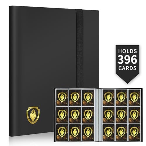 Fabmaker Card Binder 9 Pocket, 396 Pockets Trading Card Binder Case, Black - color: Black