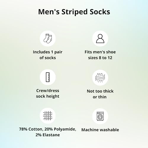 tiemart Men's Socks, Fits Men's Shoe Sizes 8-12 - color: Brown and Gold Striped