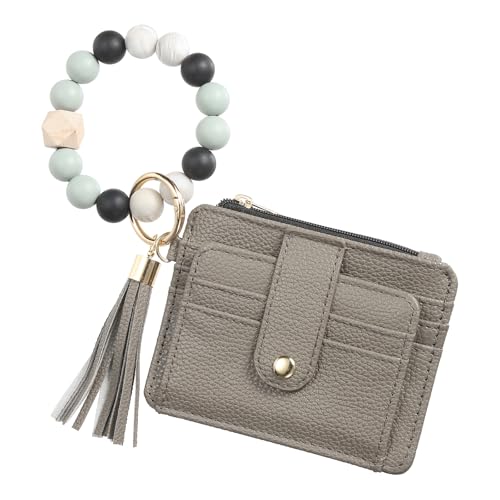 Small Credit Card Wallet PU Leather Card Holder Grey Brown - color: Grey Brown