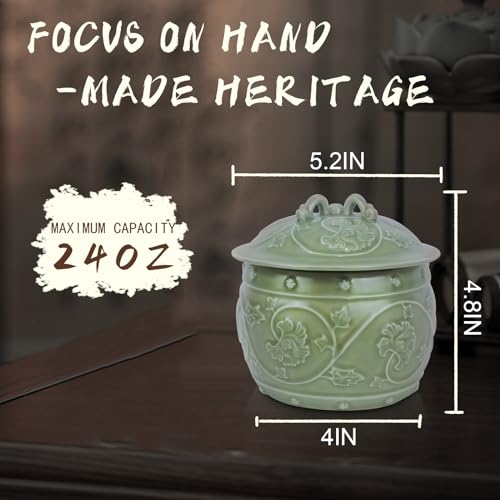 Handmade porcelain jar - 700ml loose tea collector-level decoration