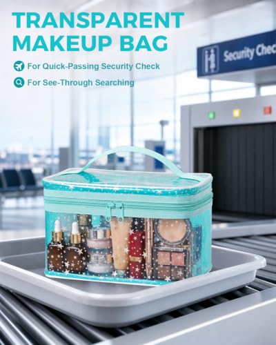 Star Clear Makeup Bag, Waterproof Travel Cosmetic Bag Toiletry bag,Blue - color: Blue