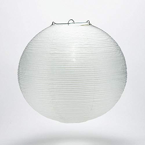 PaperLanternStore.com 20 Inch White Fine Line Premium Even Ribbing Paper Lantern, Extra Sturdy - color: White Fine Line, size: 20 Inch