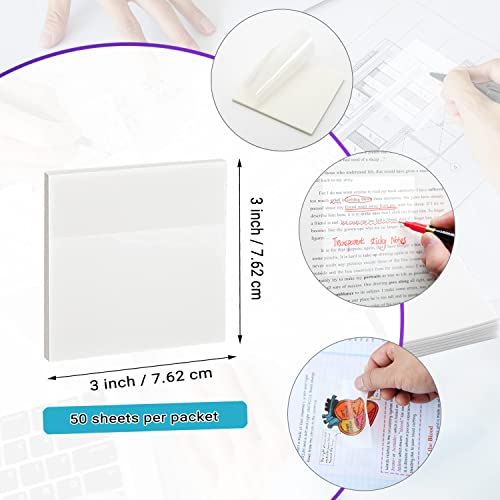 Transparent Sticky Notes - 3x3 inch Clear Sticky Notes Waterproof Self-Adhesive Translucent Sticky Note Pads for Books Annotation, See Through Sticky Note (200 Sheets) - color: Transparent 200 Sheets