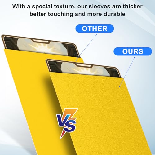 Trading Card Sleeves Perfect Fit TCG Matte Sleeves, Soft Sports Card Protector for Photocard Easy to Shuffle and Stack While Playing Card Game, Standard TCG Card Sleeves (Yellow, 300) - color: Yellow, size: 300ct standard