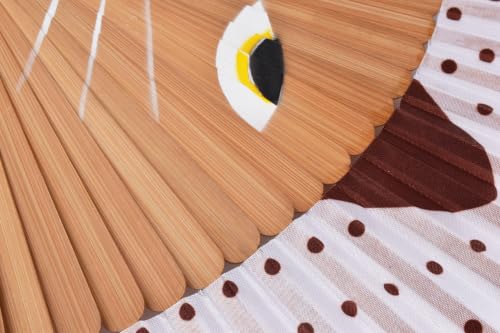 8.27" Hand Held Bamboo Silk Folding Fan, Foldable Small Hand Fan,Chinese/Japanese Charming Elegant Vintage Retro Style,Women Ladys Girls Best Gifts (Brown cat) - color: Brown cat