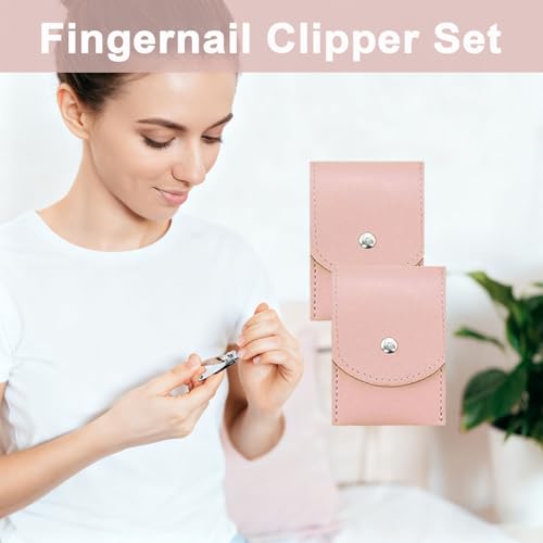 16 Sets Travel Manicure Set Professional Nail Clipper Kit Bulk,4 in 1 Adult Stainless Steel Travel Manicure Kit with Case Individually Wrapped Nail Clippers Bulk for Homeless,Hotel,Charity（Pink） - color: Pink