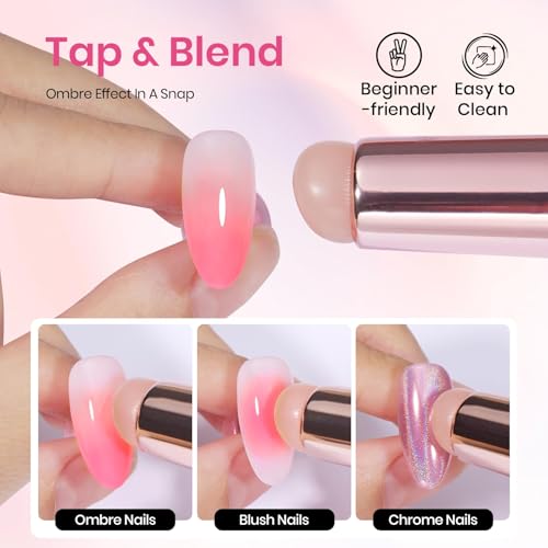 Beetles Blooming Gel Nail Art Brushes Set, Ombre Brush for Gel Polish - color: Marble