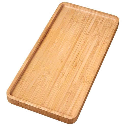 VERTORGAN Bamboo Serving Tray,11.8x5.9 Inch Trays,Home Decor(Natural) - color: Natural, size: 11.8" x 5.9" x 0.6"