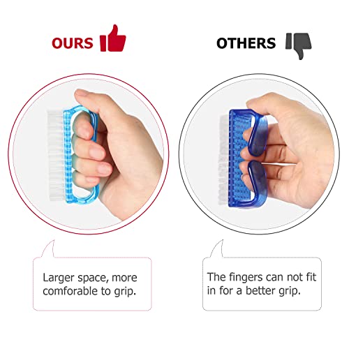 Larbois Handle Grip Nail Brush, Hand Fingernail Brush Cleaner Scrubbing Kit Pedicure for Toes and Nails Men Women (4 Pack) - color: Color-15